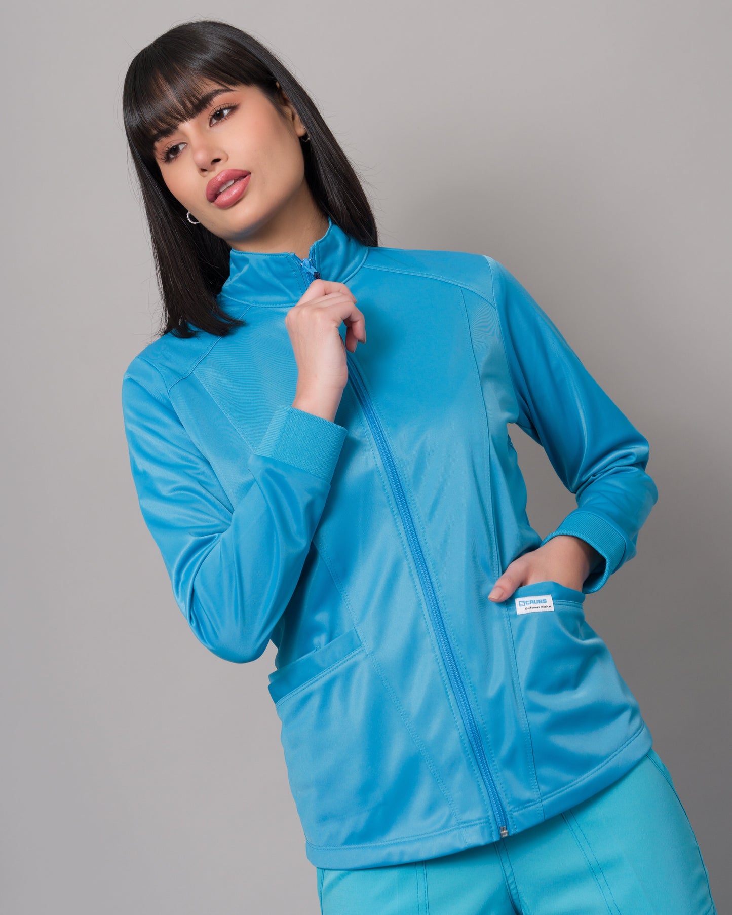 Cardigan Clínico Con Cierre - Turquesa
