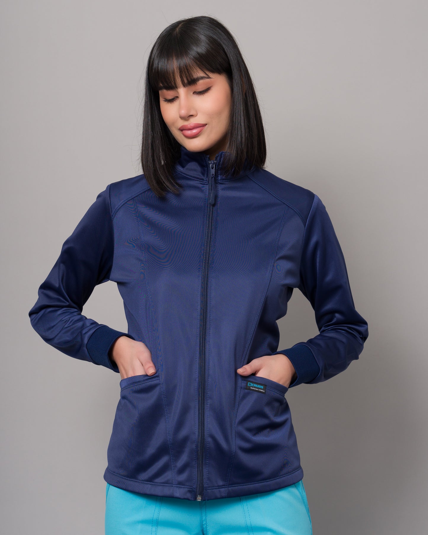 Cardigan Clínico Con Cierre - Azul Navy