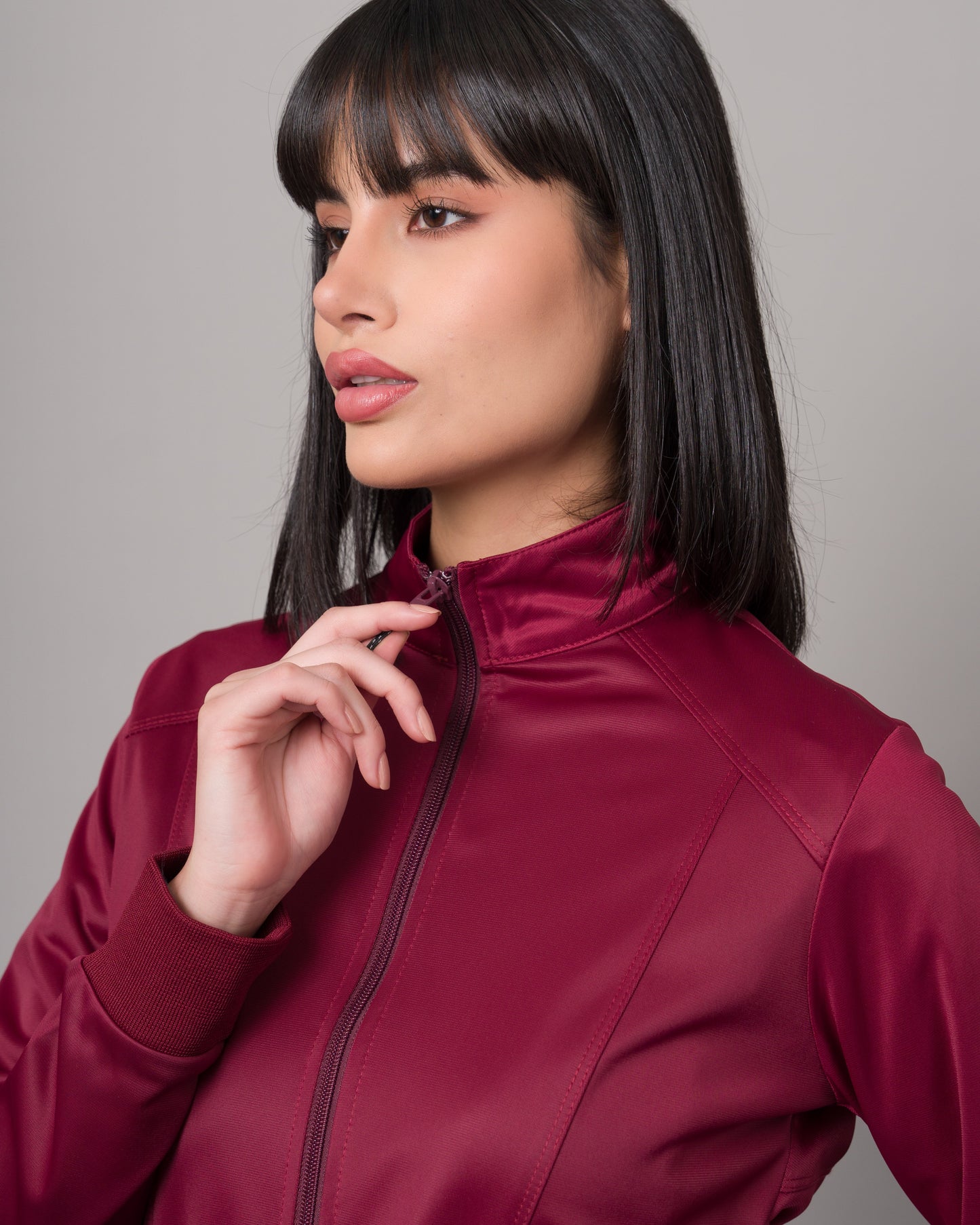 Cardigan Clínico Con Cierre - Guinda