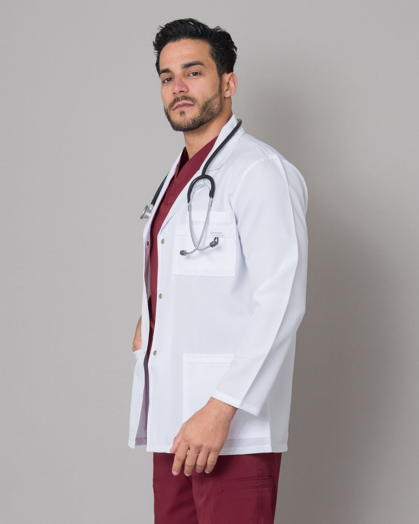 Bata Médica D-01 Estilo Blazer Blanco (hombre)