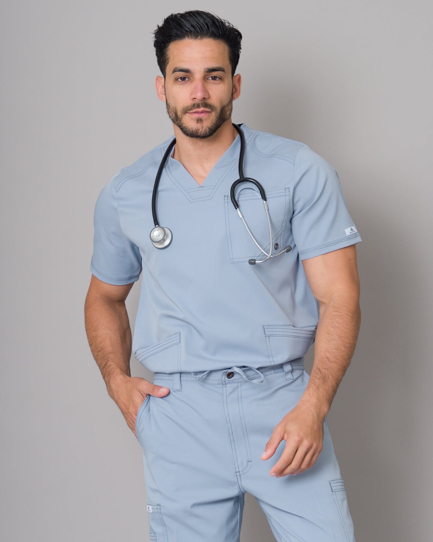 Scrub Allynta SV-01 Celeste Acerado - Chaqueta