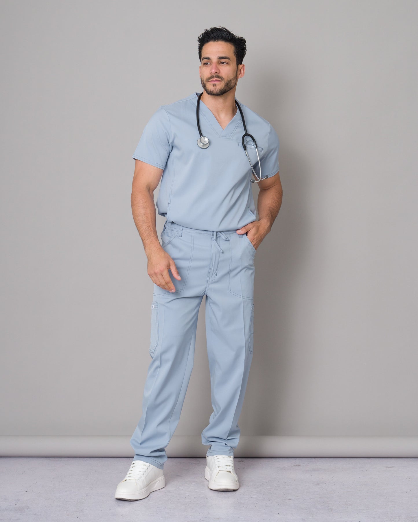 Scrub Allynta SV-02 Celeste Acerado - Chaqueta