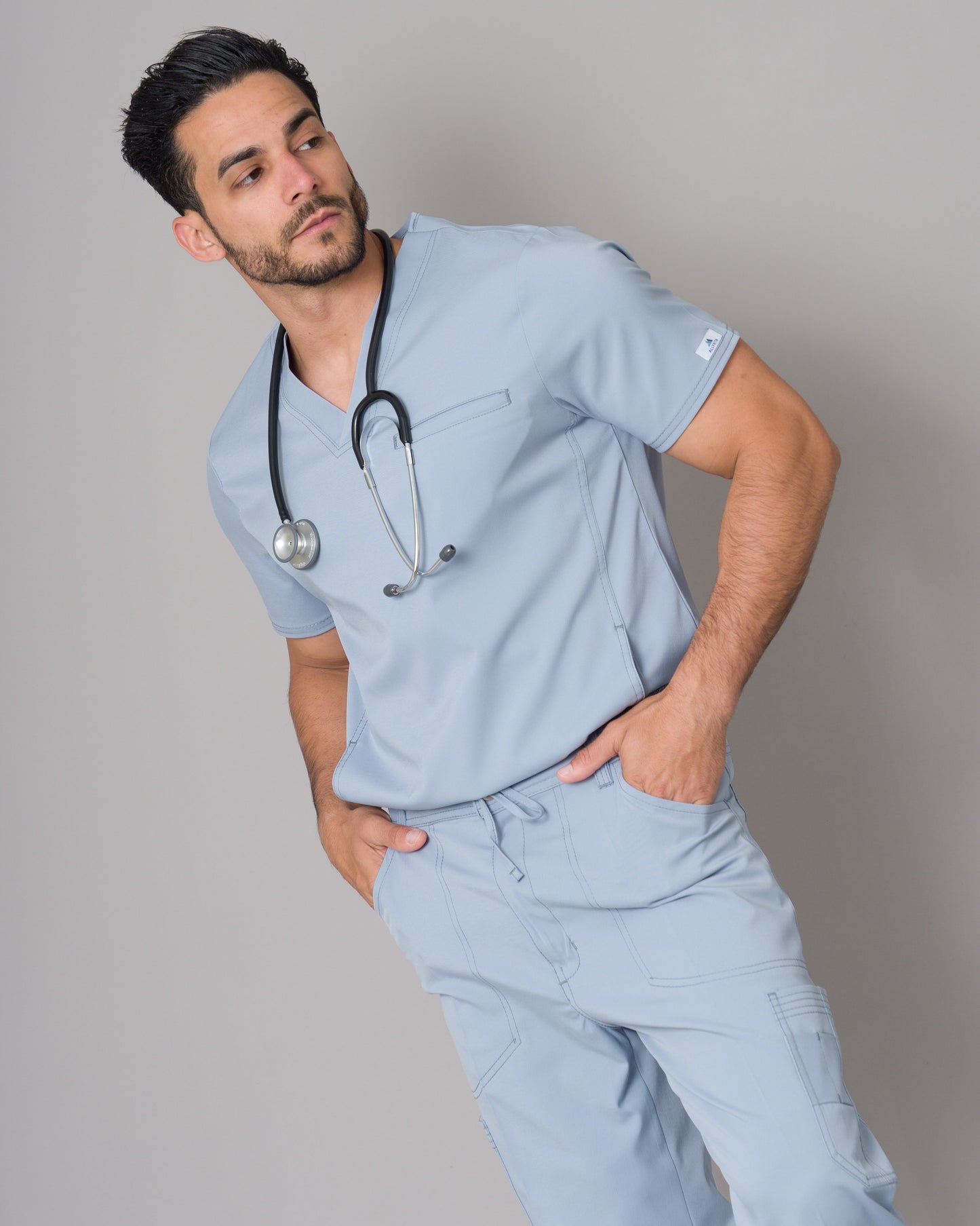 Scrub Allynta SV-02 Celeste Acerado - Chaqueta