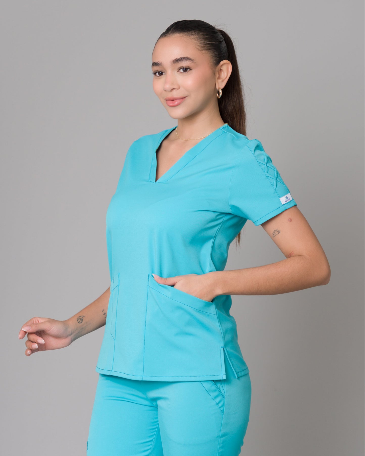 Scrub Allynta SD-01 Turquesa - Chaqueta