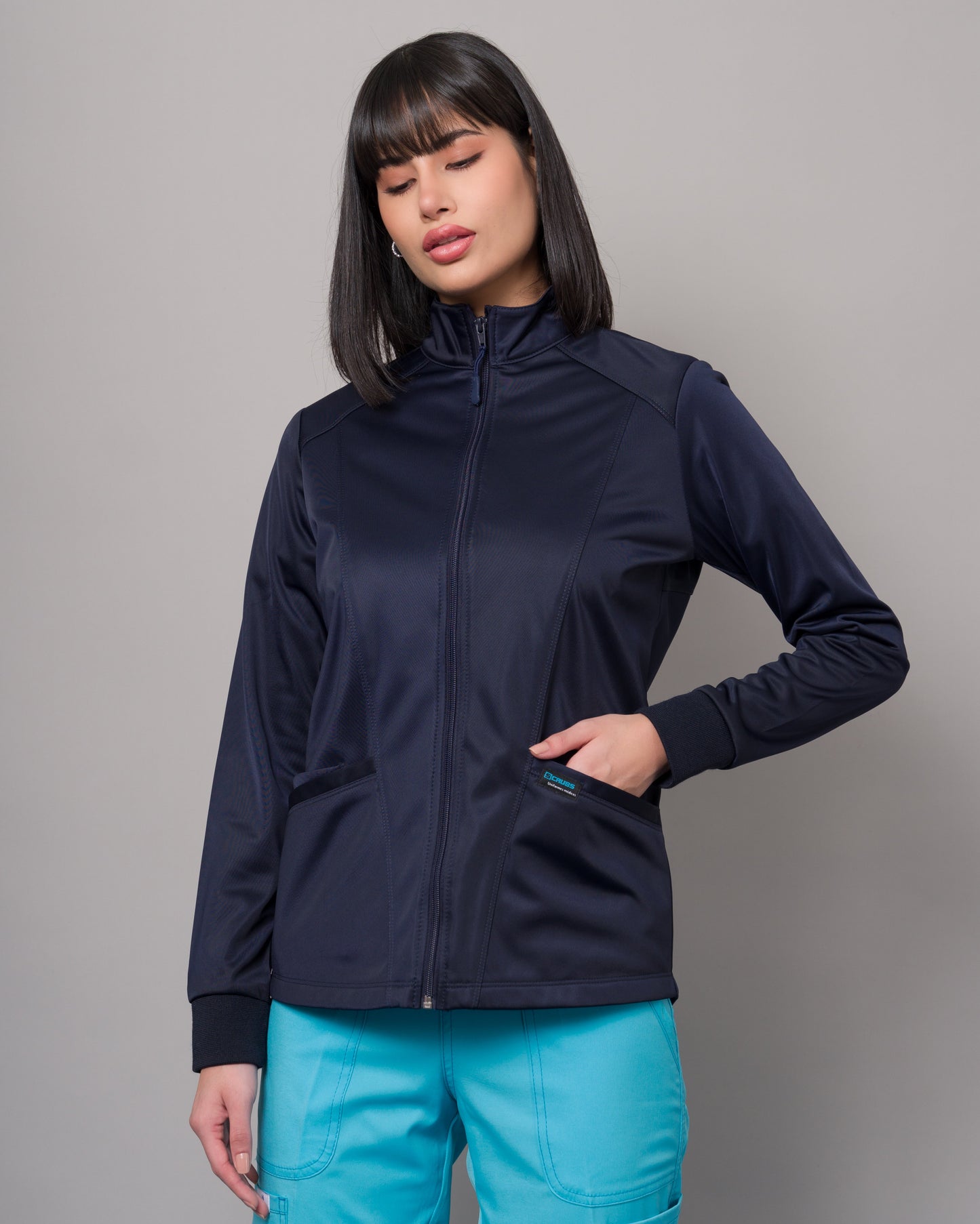 Cardigan Clínico Con Cierre - Azul Marino