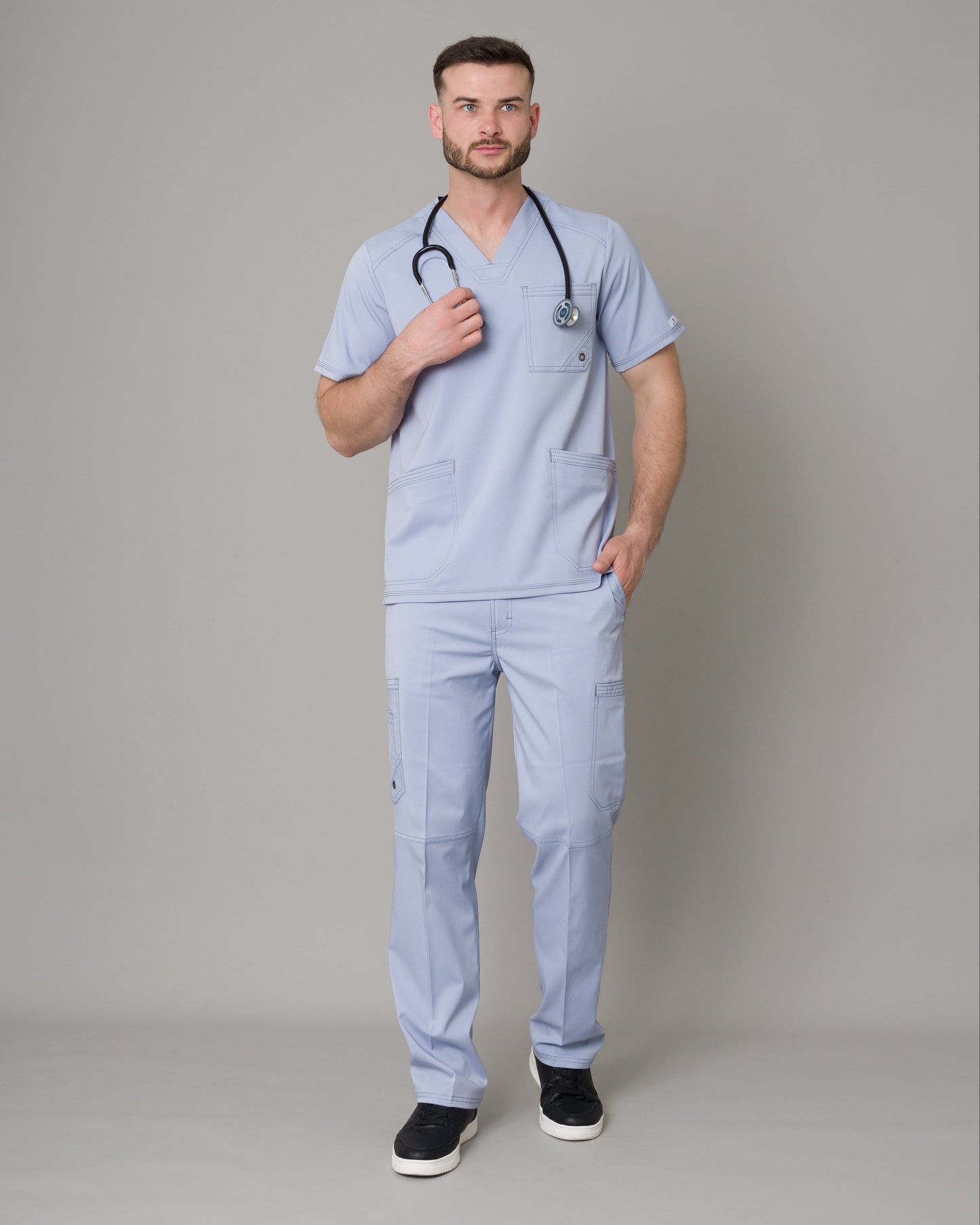 Scrub Allynta SV-01 Celeste Acerado - Pantalón