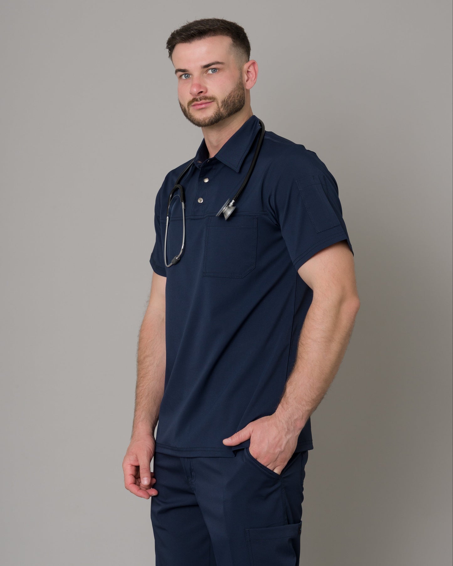 Scrub Allynta Camisero Azul Marino - Chaqueta