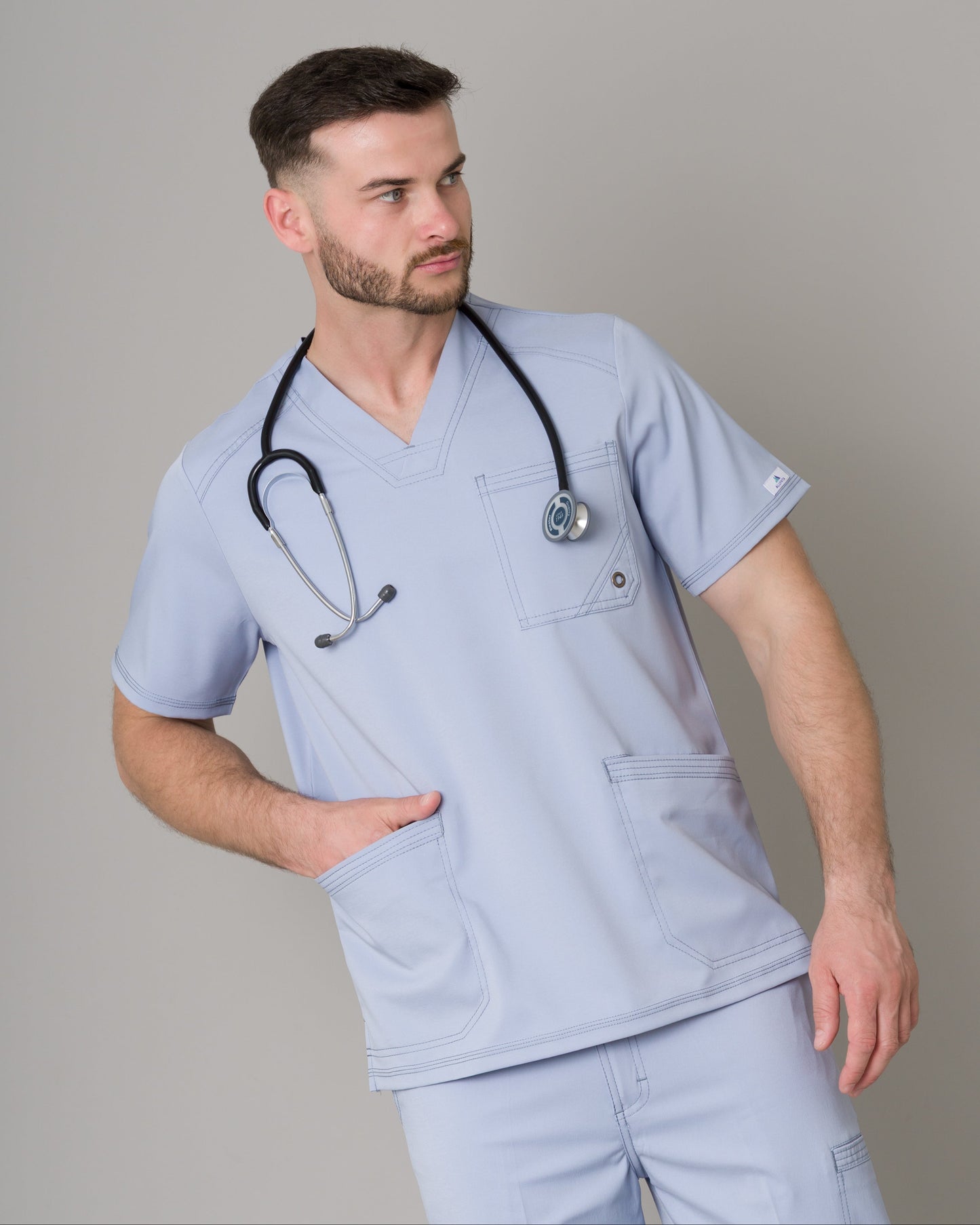 Scrub Allynta SV-01 Celeste Acerado - Chaqueta