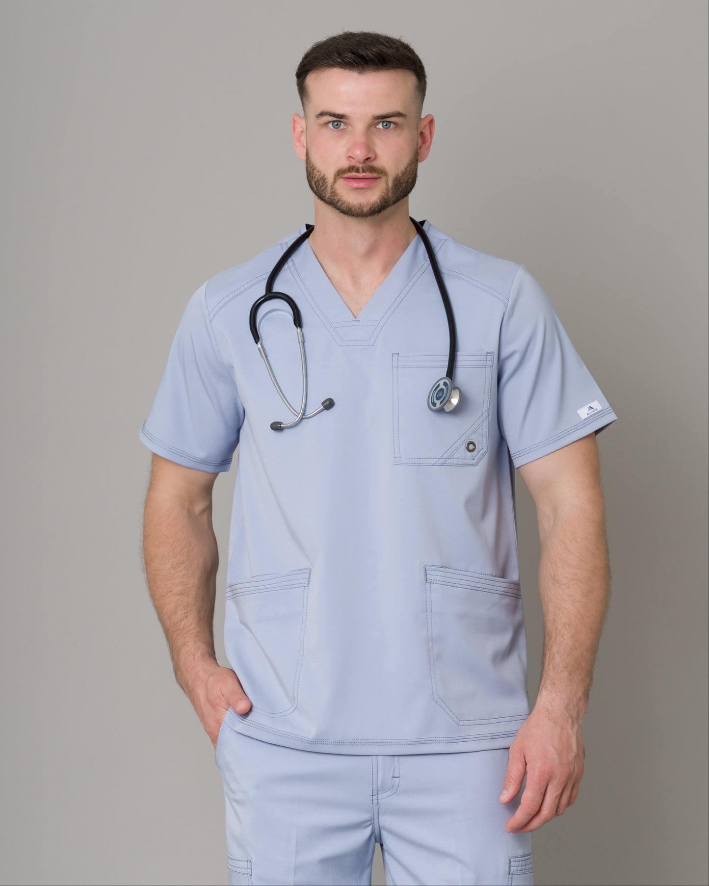 Scrub Allynta SV-01 Celeste Acerado - Chaqueta