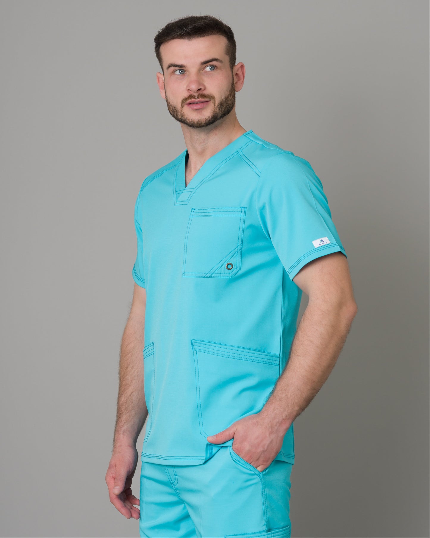 Scrub Allynta SV-01 Turquesa - Chaqueta