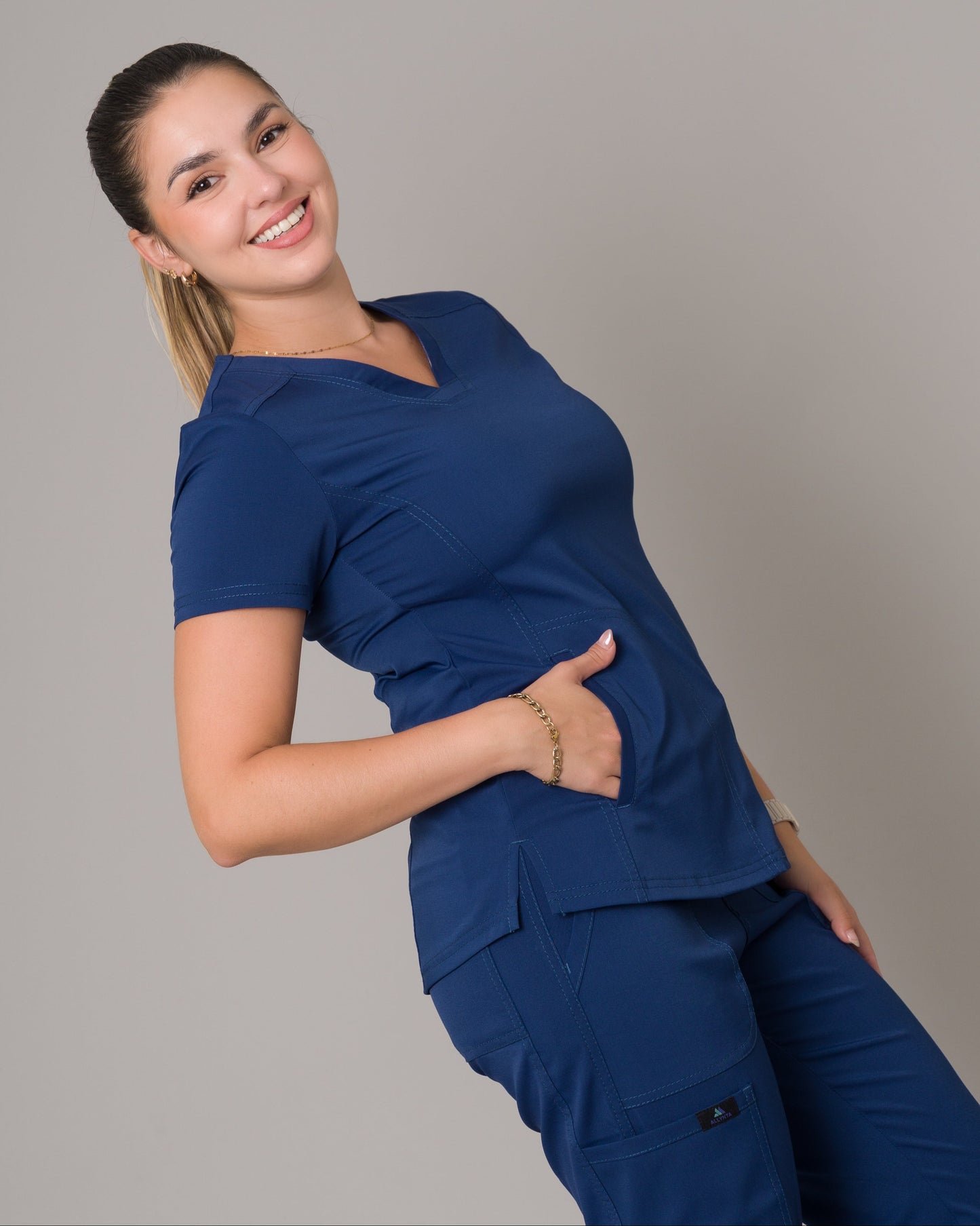 Scrub Allynta SD-02 Azul Navy - Chaqueta
