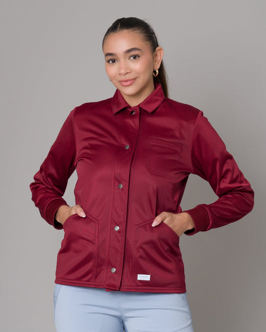 Cardigan Clínico Con Broches Guinda