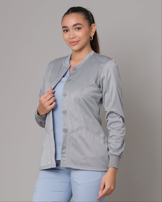 Cardigan Clínico Con Botones - Plomo