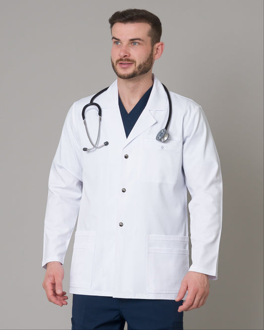 Bata Médica Allynta D3 Estilo Blazer Blanco (Hombre)