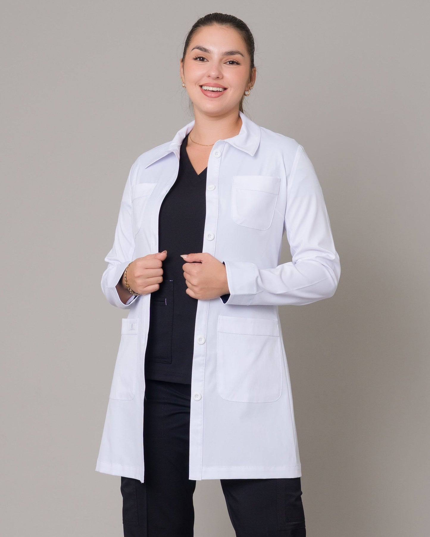Bata Médica Allynta D-03 Largo Blanco