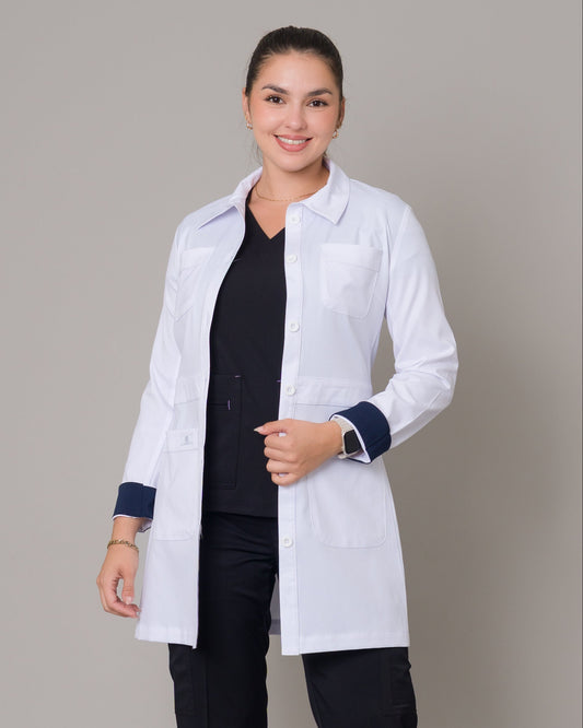 Bata Médica Allynta D-03 Largo Blanco