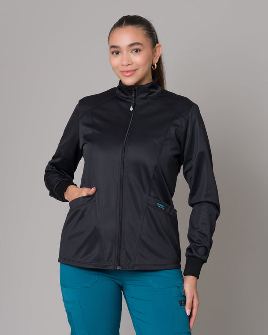 Cardigan Clínico Con Cierre - Negro