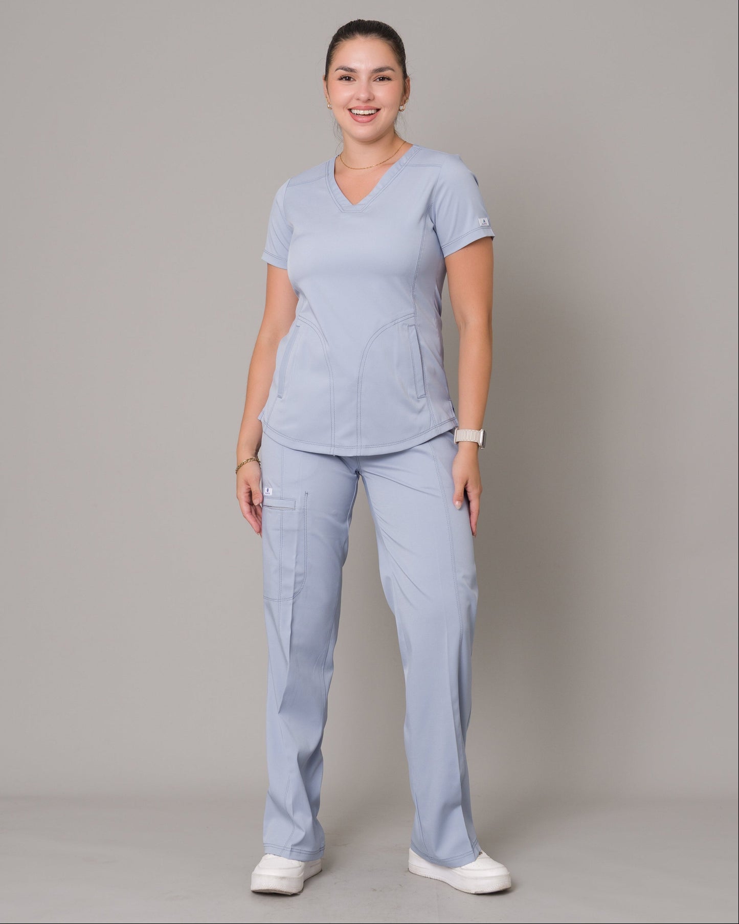 Scrub Allynta SD-02 Celeste Acerado - Chaqueta
