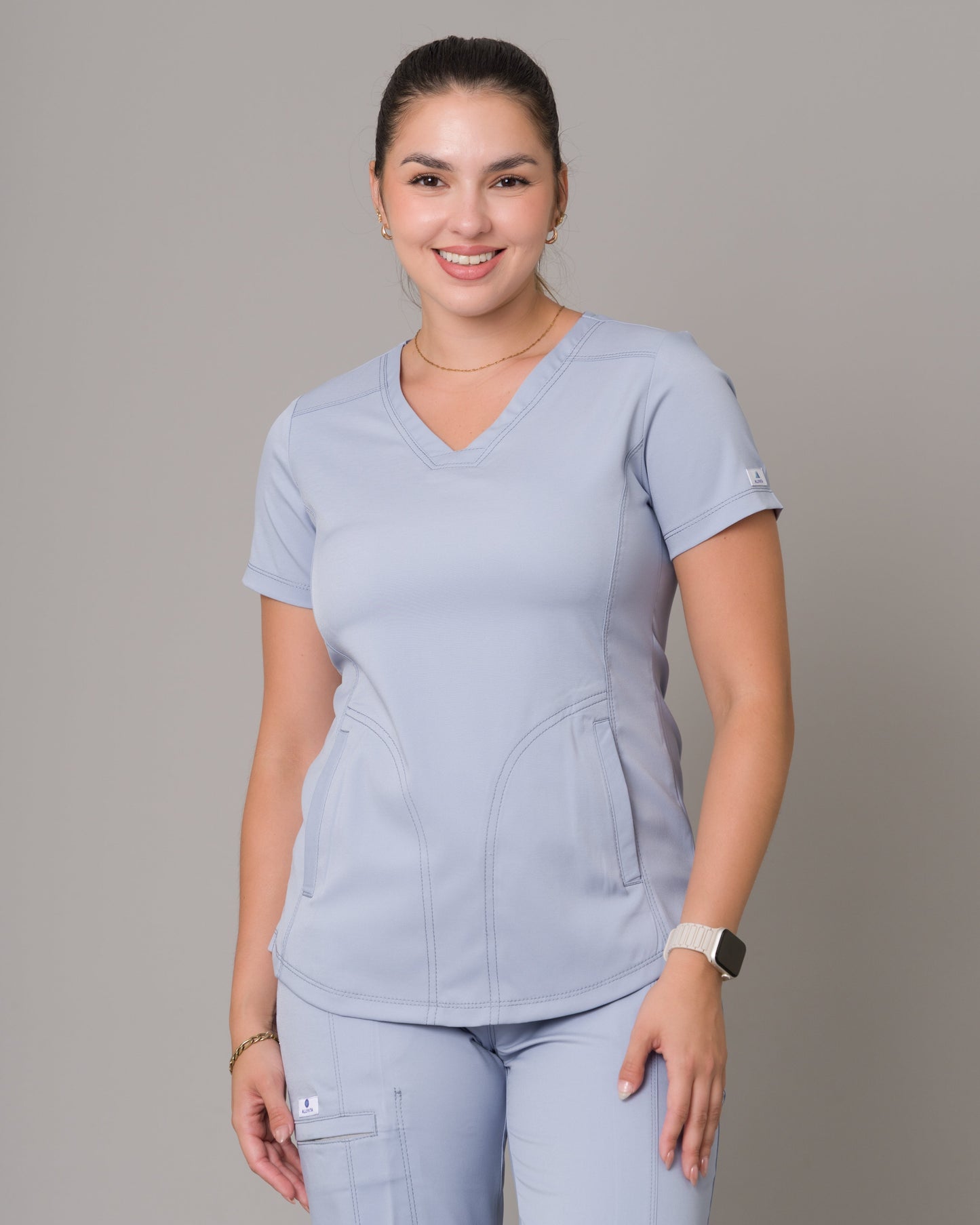 Scrub Allynta SD-02 Celeste Acerado - Chaqueta