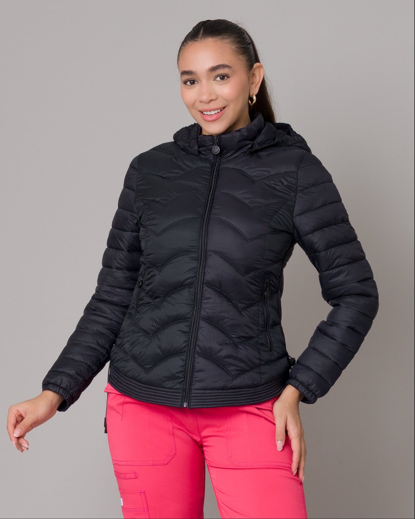 Casaca Médica Con Cierre - Negro