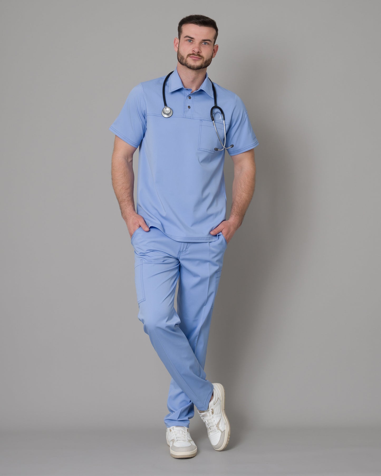 Scrub Allynta Camisero Celeste Cielo - Chaqueta