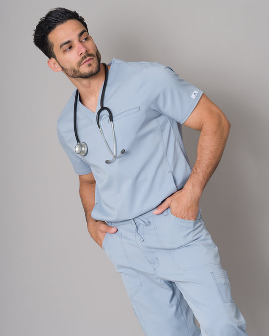 Scrub Allynta SV-02 Celeste Acerado - Chaqueta
