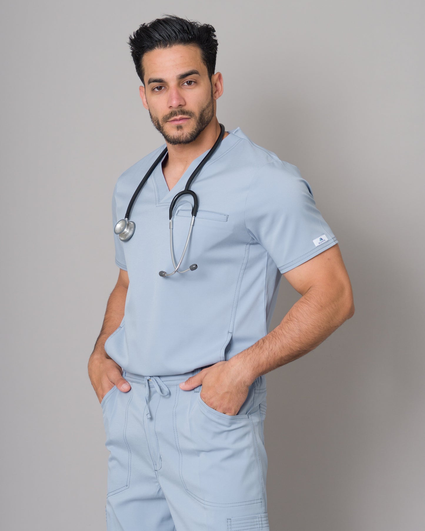Scrub Allynta SV-02 Celeste Acerado - Chaqueta