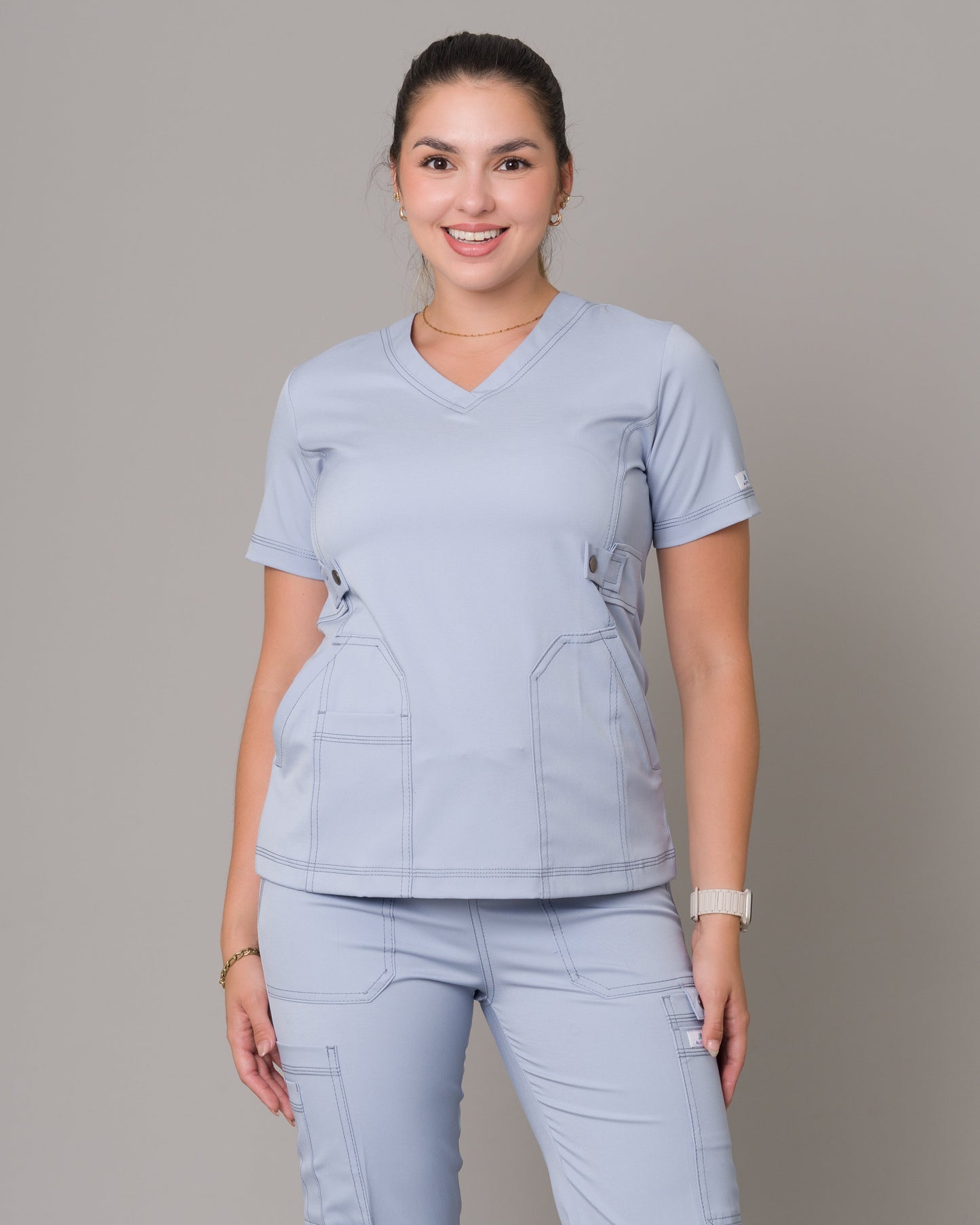 Scrub Allynta SD-04 Celeste Acerado - Chaqueta