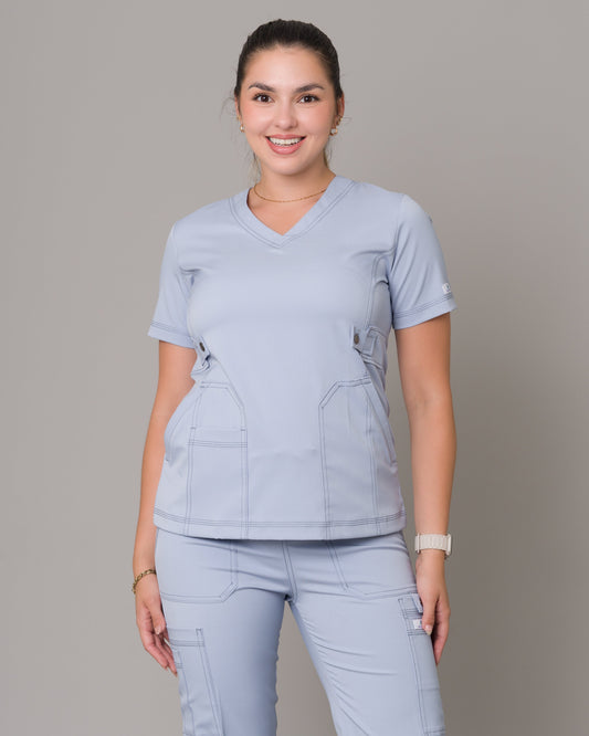 Scrub Allynta SD-04 Celeste Acerado - Chaqueta