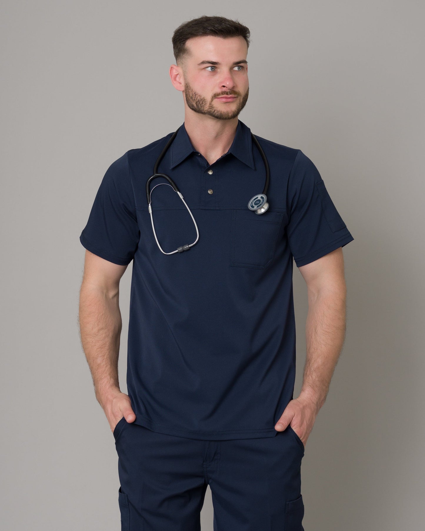 Scrub Allynta Camisero Azul Marino - Chaqueta